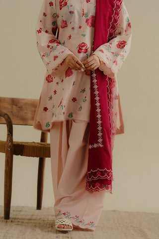 ZARA SHAH JAHAN - 3PC LAWN EMBROIDERED SHIRT WITH CHIFFON EMBROIDERED DUPATTA AND TROUSER - HZG2281