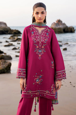 JAZMIN - 3PC LAWN EMBROIDERED SHIRT WITH VOILE PRINTED DUPATTA AND TROUSER - HZG2200