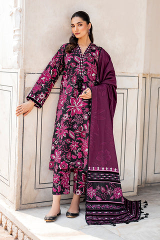 BAROQUE - 3PC KHADDAR PRINTED SHIRT WITH PRINTED DUPATTA AND TROUSER - HZG1864