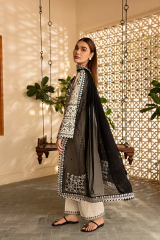 BATIK - 3PC LAWN EMBROIDERED SHIRT WITH CHIFFON EMBROIDERED DUPATTA AND TROUSER - HZG2170