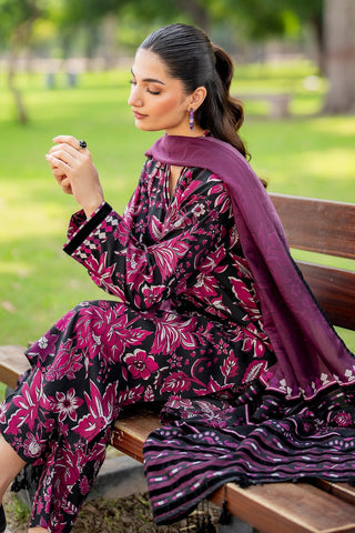 BAROQUE - 3PC KHADDAR PRINTED SHIRT WITH PRINTED DUPATTA AND TROUSER - HZG1864
