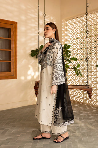 BATIK - 3PC LAWN EMBROIDERED SHIRT WITH CHIFFON EMBROIDERED DUPATTA AND TROUSER - HZG2170
