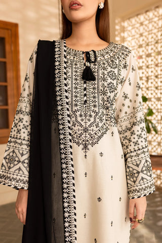 BATIK - 3PC LAWN EMBROIDERED SHIRT WITH CHIFFON EMBROIDERED DUPATTA AND TROUSER - HZG2170