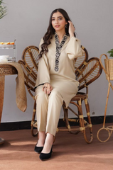 AISLING - 3PC DHANAK EMBROIDERED SHIRT WITH DHANAK PRINTED DUAPATTA AND TROUSER- HZG1325