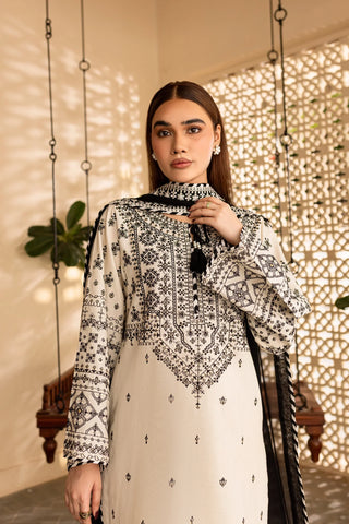 BATIK - 3PC LAWN EMBROIDERED SHIRT WITH CHIFFON EMBROIDERED DUPATTA AND TROUSER - HZG2170