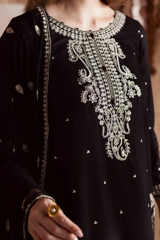 BATIK - 3PC DHANAK EMBROIDERED SHIRT WITH CHIFFON EMBROIDERED DUPATTA AND TROUSER - HZG2335