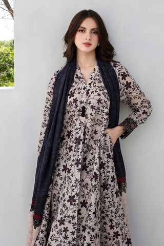 BAROQUE - 3PC KHADDAR PRINTED SHIRT WITH KHADDAR PRINTED DUAPTTA AND TROUSER - HZG1375