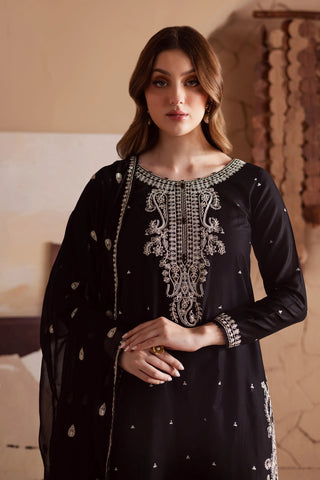 BATIK - 3PC DHANAK EMBROIDERED SHIRT WITH CHIFFON EMBROIDERED DUPATTA AND TROUSER - HZG2335