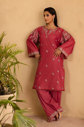 BATIK - 2PC DHANAK EMBROIDERED SHIRT AND EMBROIDERED TROUSER - HZG2376