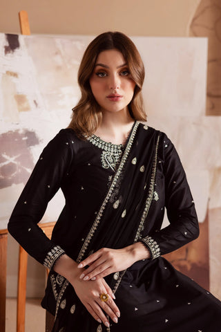 BATIK - 3PC DHANAK EMBROIDERED SHIRT WITH CHIFFON EMBROIDERED DUPATTA AND TROUSER - HZG2335