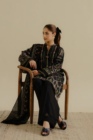 ZARA SHAH JAHAN - 3PC LAWN EMBROIDERED SHIRT WITH CHIFFON EMBROIDERED DUPATTA AND TROUSER - HZG2280
