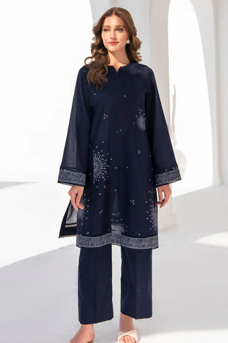 JAZMIN - 3PC LAWN EMBROIDERED SHIRT WITH PRINTED DUPATTA AND TROUSER - HZG1545