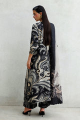 BAROQUE - 3PC KARANDI PRINTED SHIRT WITH KARANDI PRINTED SHAWL AND TROUSER - HZG3141