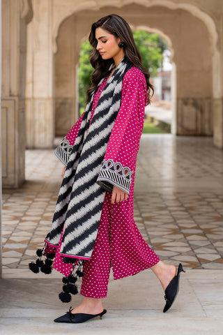 BAROQUE - 3PC KARANDI PRINTED SHIRT WITH PRINTED DUPATTA AND TROUSER - HZG1891