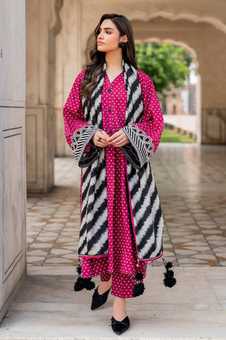 BAROQUE - 3PC KARANDI PRINTED SHIRT WITH PRINTED DUPATTA AND TROUSER - HZG1891