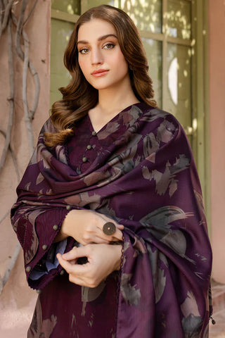 BAROQUE - 3PC KHADDAR PRINTED SHIRT WITH KHADDAR PRINTED DUPATTA AND TROUSER - HZU2558