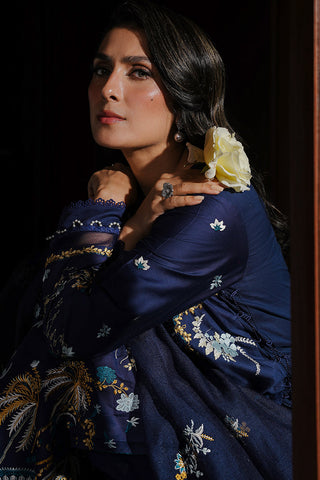 CROSS STITCH - 3PC DHANAK EMBROIDERED SHIRT WITH DHANAK EMBROIDERED SHAWL AND TROUSER - HZG1913