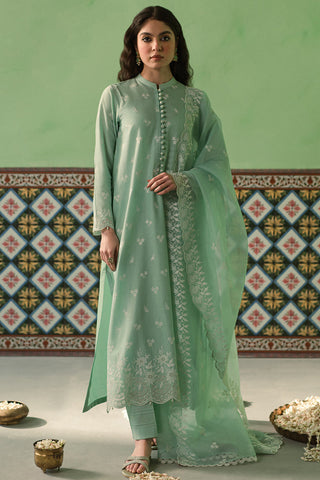 CROSS STITCH - 3PC LAWN EMBROIDERED SHIRT WITH ORGANZA EMBROIDERED DUPATTA AND TROUSER - HZG2095