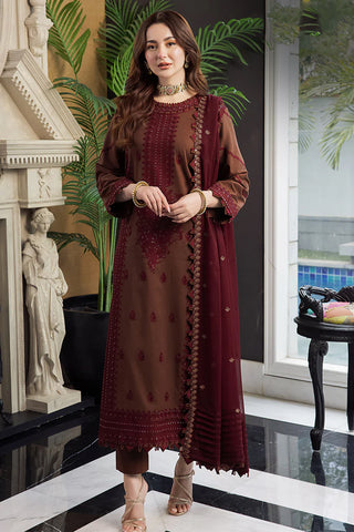 ASIM JOFA - 3PC LAWN  EMBROIDERED SHIRT WITH  LAWN EMBROIDERED DUPATTA AND TROUSER - HZG1619
