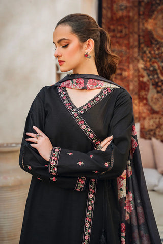 ZIVA - 3PC LAWN EMBROIDERED SHIRT WITH MANAAR PRINTED DUPATTA AND TROUSER - HZG2089