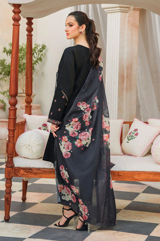 ZIVA - 3PC LAWN EMBROIDERED SHIRT WITH MANAAR PRINTED DUPATTA AND TROUSER - HZG2089