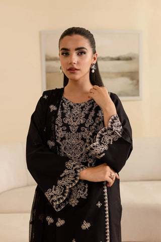 BATIK - 3PC DHANAK EMBROIDERED SHIRT WITH CHIFFON EMBROIDERED DUPATTA AND TROUSER - HZU2495