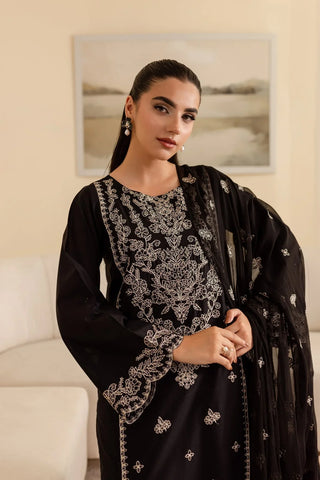 BATIK - 3PC DHANAK EMBROIDERED SHIRT WITH CHIFFON EMBROIDERED DUPATTA AND TROUSER - HZU2495