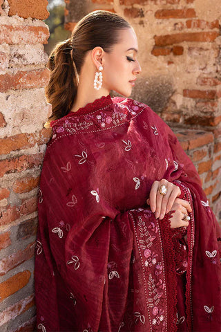 MARIA B - 3PC DHANAK EMBROIDERED SHIRT WITH DHANAK EMBROIDERED SHAWL AND TROUSER - HZU2468