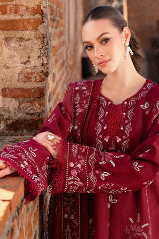 MARIA B - 3PC DHANAK EMBROIDERED SHIRT WITH DHANAK EMBROIDERED SHAWL AND TROUSER - HZU2468