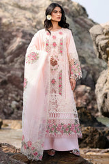 MAHNUR - 3PC LAWN LASERWORK EMBROIDERED SHIRT WITH KHADDI NET EMBROIDERED DUPATTA AND TROUSER - HZG2761
