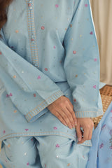 AISLING - 3PC LAWN EMBROIDERED SHIRT WITH CHIFFON PRINTED DUPATTA AND TROUSER - HZG2661