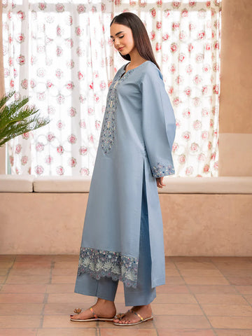 IZEL - 2PC DHANAK EMBROIDERED SHIRT AND EMBROIDERED TROUSER - HZU2563