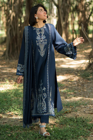 YARDS - 3PC LAWN EMBROIDERED SHIRT WITH CHIFFON EMBROIDERED DUPATTA AND TROUSER - HZG2303