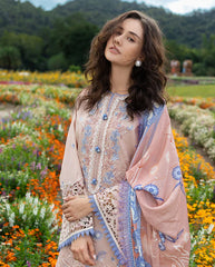 MUSHQ - 3PC LAWN LASERWORK EMBROIDERED SHIRT WITH CHIFFON PRINTED DUPATTA AND TROUSER - HZG2767