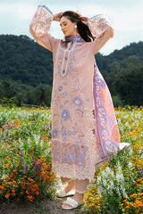 MUSHQ - 3PC LAWN LASERWORK EMBROIDERED SHIRT WITH CHIFFON PRINTED DUPATTA AND TROUSER - HZG2767