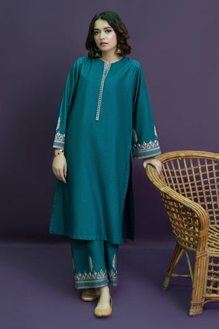 URGE - 2PC DHANAK EMBROIDERED SHIRT WITH DHANAK EMBROIDERED TROUSER - HZG1851