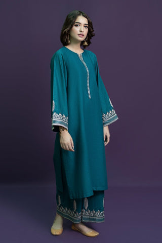 URGE - 2PC DHANAK EMBROIDERED SHIRT WITH DHANAK EMBROIDERED TROUSER - HZG1851