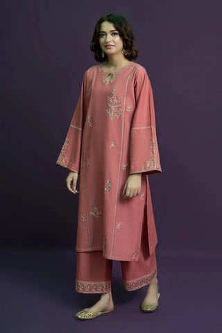 URGE - 2PC DHANAK EMBROIDERED SHIRT WITH EMBROIDERED TROUSER - HZG1896