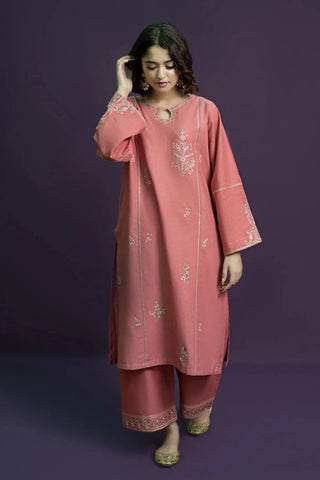 URGE - 2PC DHANAK EMBROIDERED SHIRT WITH EMBROIDERED TROUSER - HZG1896