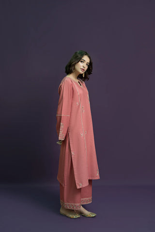 URGE - 2PC DHANAK EMBROIDERED SHIRT WITH EMBROIDERED TROUSER - HZG1896