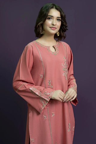 URGE - 2PC DHANAK EMBROIDERED SHIRT WITH EMBROIDERED TROUSER - HZG1896