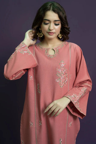 URGE - 2PC DHANAK EMBROIDERED SHIRT WITH EMBROIDERED TROUSER - HZG1896