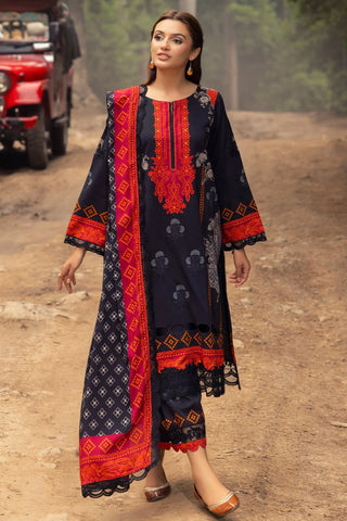 CHARIZMA - 3PC KARANDI PRINTED SHIRT WITH PRINTED DUPATTA AND TROUSER - HZG1860