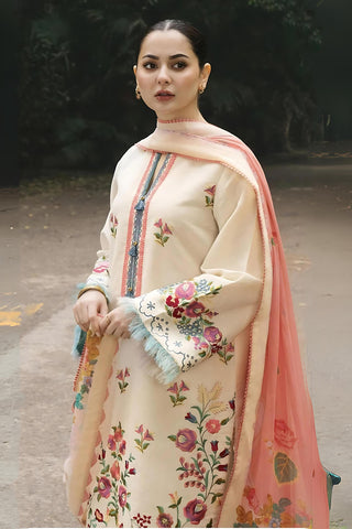 ZARA SHAH JAHAN - 3PC LAWN EMBROIDERED SHIRT WITH MANAAR PRINTED DUPATTA AND TROUSER - HZG1640