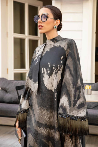 MARIA B - 3PC KARANDI PRINTED SHIRT WITH PRINTED DUPATTA AND TROUSER - HZG1863