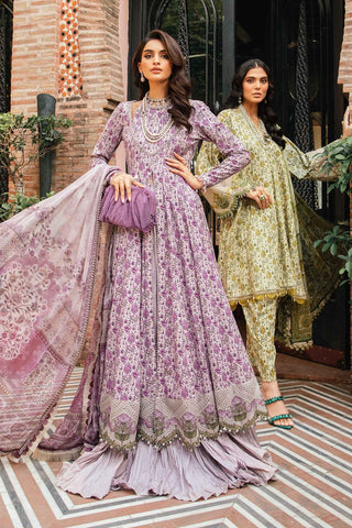 MARIA B - 3PC LAWN PRINTED SHIRT WITH DIAMOND PRINTED DUPATTA AND PRINTEDTROUSER - HZG1700