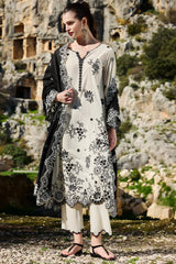 IMAGE - 3PC LAWN EMBROIDERED SHIRT WITH KHADI NET EMBROIDERED DUPATTA AND TROUSER - HZG2688