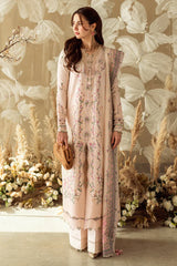 QALAMKAR - 3PC LAWN EMBROIDERED SHIRT WITH COTTON NET EMBROIDERED DUPATTA AND TROUSER - HZG2301