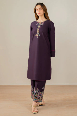 JAZMIN - 2PC DHANAK EMBROIDERED SHIRT AND EMBROIDERED TROUSER - HZG2373