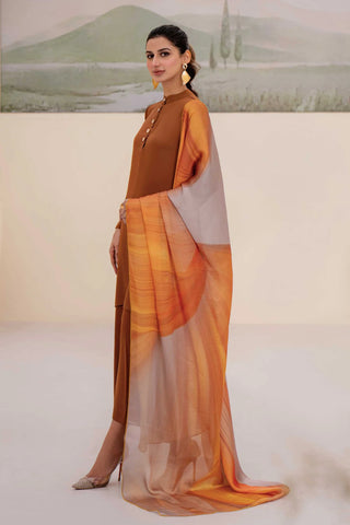 NATASHA KAMAL - 3PC LAWN SHIRT WITH CHIFFON SILK PRINTED DUPATTA AND TROUSER - HZG1572